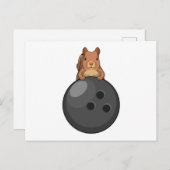 Eichhörnchen im Bowling mit Bowlingball Postkarte (Vorne/Hinten)