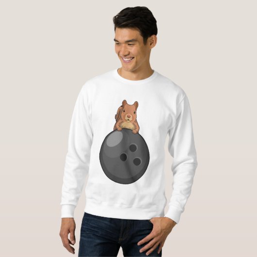 Eichhörnchen im Bowling mit Bowlingball Sweatshirt (Vorne ganz)