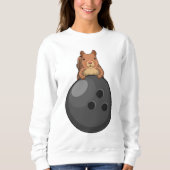 Eichhörnchen im Bowling mit Bowlingball Sweatshirt (Vorderseite)