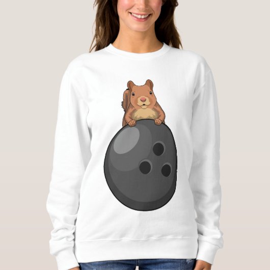Eichhörnchen im Bowling mit Bowlingball Sweatshirt (Vorderseite)