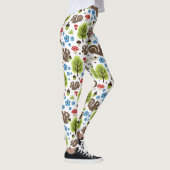 Eichhörnchen im Eichen-Waldmuster Leggings (Rechts)