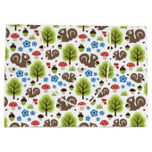 Eichhörnchen im Eichenwaldmuster Große Geschenktüte (Rückseite)