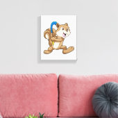 Eichhörnchen im Feldhockey mit Stick Leinwanddruck (Insitu (Wohnzimmer))