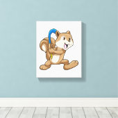 Eichhörnchen im Feldhockey mit Stick Leinwanddruck (Insitu (Holzboden))