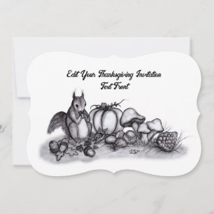 Eichhörnchen im Herbst, Frohes Erntedankfest! Einladung