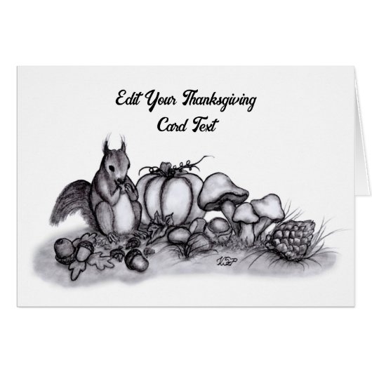 Eichhörnchen im Herbst, Glückliches Erntedankfest! (Vorderseite (Horizontal))