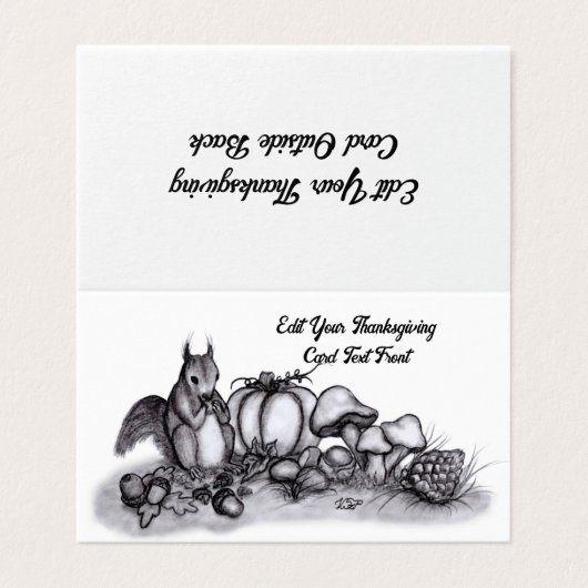 Eichhörnchen im Herbst, Glückliches Erntedankfest! (Außenseite Aufgefaltet)