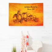 Eichhörnchen im Herbst, Glückliches Erntedankfest! Banner (InSitu)