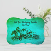 Eichhörnchen im Herbst, Glückliches Erntedankfest! Einladung (Stehend Vorderseite)