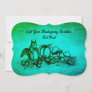 Eichhörnchen im Herbst, Glückliches Erntedankfest! Einladung