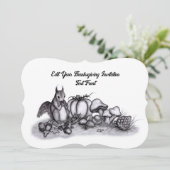 Eichhörnchen im Herbst, Glückliches Erntedankfest! Einladung (Stehend Vorderseite)