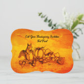 Eichhörnchen im Herbst, Glückliches Erntedankfest! Einladung (Stehend Vorderseite)