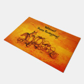 Eichhörnchen im Herbst, Glückliches Erntedankfest! Fußmatte (Schrägansicht)