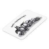 Eichhörnchen im Herbst, Glückliches Erntedankfest! Magnet (Linke Seite)