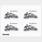 Eichhörnchen im Herbst, Glückliches Erntedankfest! Rechteckiger Aufkleber (Blatt)