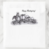 Eichhörnchen im Herbst, Glückliches Erntedankfest! Rechteckiger Aufkleber (Tasche)