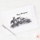 Eichhörnchen im Herbst, Glückliches Erntedankfest! Rechteckiger Aufkleber (Umschlag)