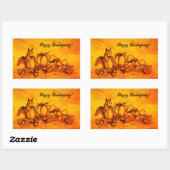 Eichhörnchen im Herbst, Glückliches Erntedankfest! Rechteckiger Aufkleber (Blatt)