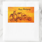 Eichhörnchen im Herbst, Glückliches Erntedankfest! Rechteckiger Aufkleber (Tasche)