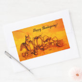 Eichhörnchen im Herbst, Glückliches Erntedankfest! Rechteckiger Aufkleber (Umschlag)