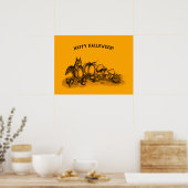 Eichhörnchen im Herbst, glückliches Halloween! Poster (Küche)