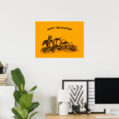 Eichhörnchen im Herbst, glückliches Halloween! Poster (Heimbüro)