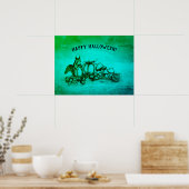 Eichhörnchen im Herbst, glückliches Halloween! Poster (Küche)