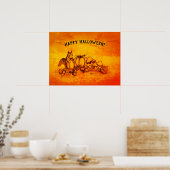Eichhörnchen im Herbst, glückliches Halloween! Poster (Küche)