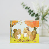 Eichhörnchen im Herbst Postkarte (Stehend Vorderseite)