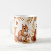 Eichhörnchen im Herbst und Blumendekoration Kaffeetasse (Vorderseite Links)