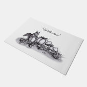 Eichhörnchen im Herbst , Willkommen Fußmatte (Schrägansicht)