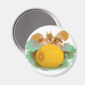 Eichhörnchen im Kürbispflaster Magnet (Vorderseite/Rückseite)