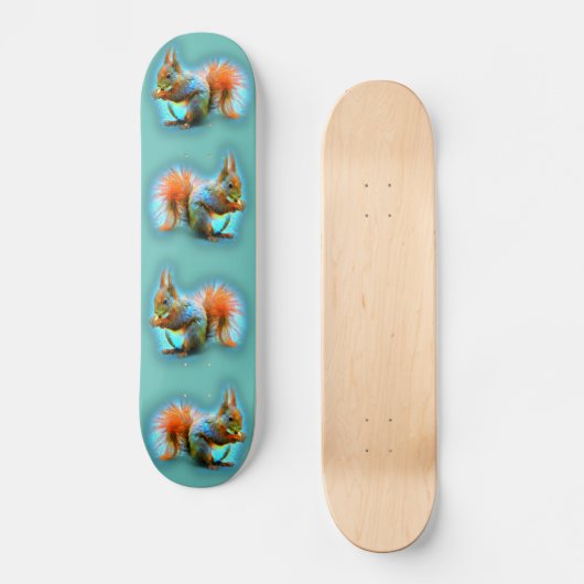 Eichhörnchen im modernen Stil Skateboard (Vorderseite)