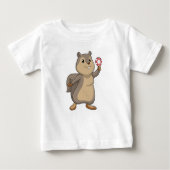Eichhörnchen im Poker mit Poker-Chips Baby T-shirt (Vorderseite)