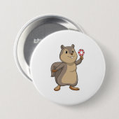 Eichhörnchen im Poker mit Poker-Chips Button (Vorne & Hinten)