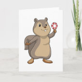 Eichhörnchen im Poker mit Poker-Chips Karte (Vorderseite)