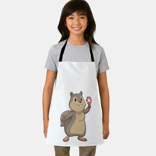 Eichhörnchen im Poker mit Poker-Chips Schürze (Insitu)