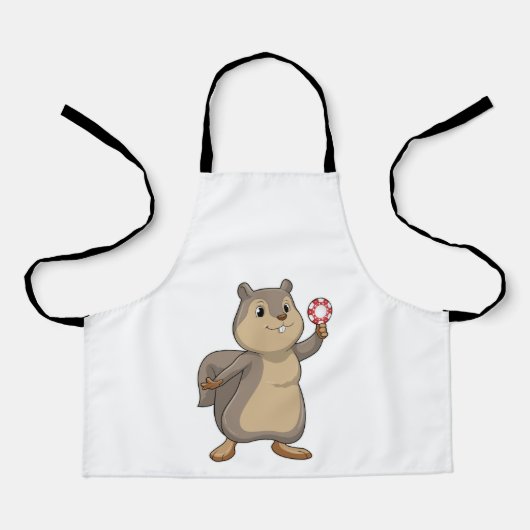 Eichhörnchen im Poker mit Poker-Chips Schürze (Vorderseite)