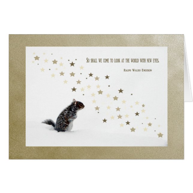 Eichhörnchen im Schnee (Vorderseite (Horizontal))