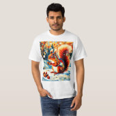 Eichhörnchen im Schnee 5 T-Shirt (Vorne ganz)
