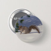 Eichhörnchen im Schnee Button (Vorne & Hinten)
