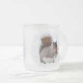Eichhörnchen im Schnee Mattglastasse (VorderseiteRechts)