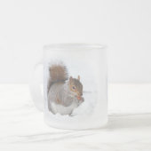 Eichhörnchen im Schnee Mattglastasse (Vorderseite Links)