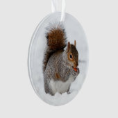 Eichhörnchen im Schnee Ornament (Vorderseite)