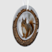 Eichhörnchen im Schnee Ornament (Vorderseite)