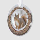 Eichhörnchen im Schnee Ornament (Vorderseite)