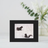 Eichhörnchen im Schnee Postkarte (Stehend Vorderseite)