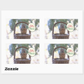 Eichhörnchen im Schnee Sprichwort Frohe Weihnachte Rechteckiger Aufkleber (Blatt)