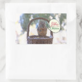 Eichhörnchen im Schnee Sprichwort Frohe Weihnachte Rechteckiger Aufkleber (Tasche)