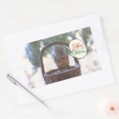 Eichhörnchen im Schnee Sprichwort Frohe Weihnachte Rechteckiger Aufkleber (Umschlag)